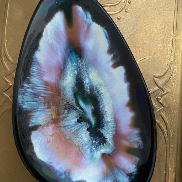 Vintage ccc Canada pottery, Mid-Century Modern Aurora Borealis dish - Picture 5 of 16